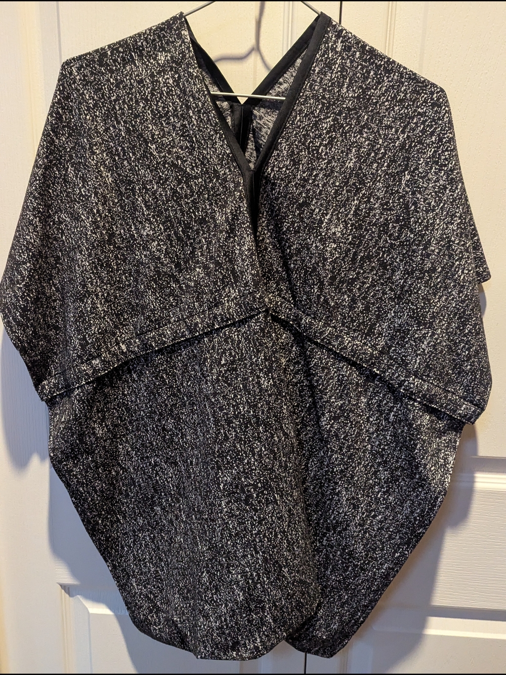 lululemon athletica Black & White Marled Wrap Poncho